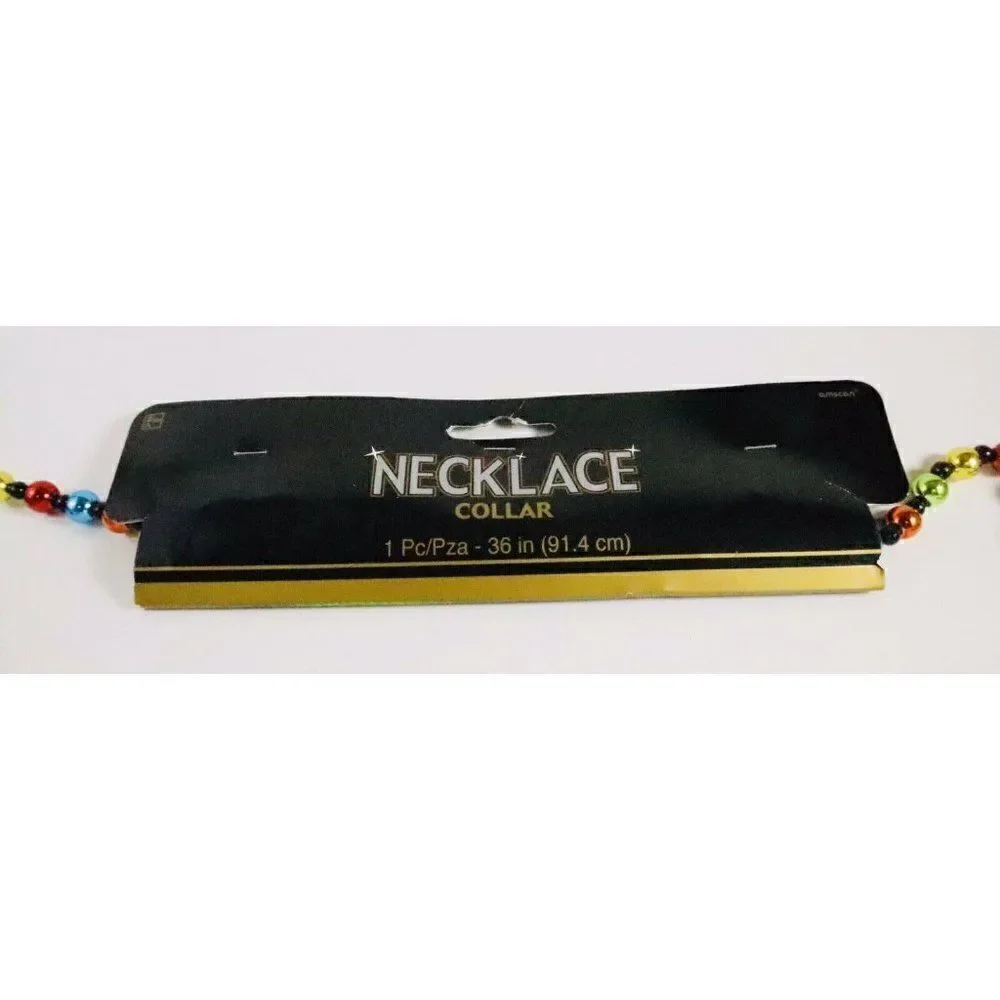 Graduation Beads Necklace Mardi Gras Multi Color Party Collar Celebration Prop